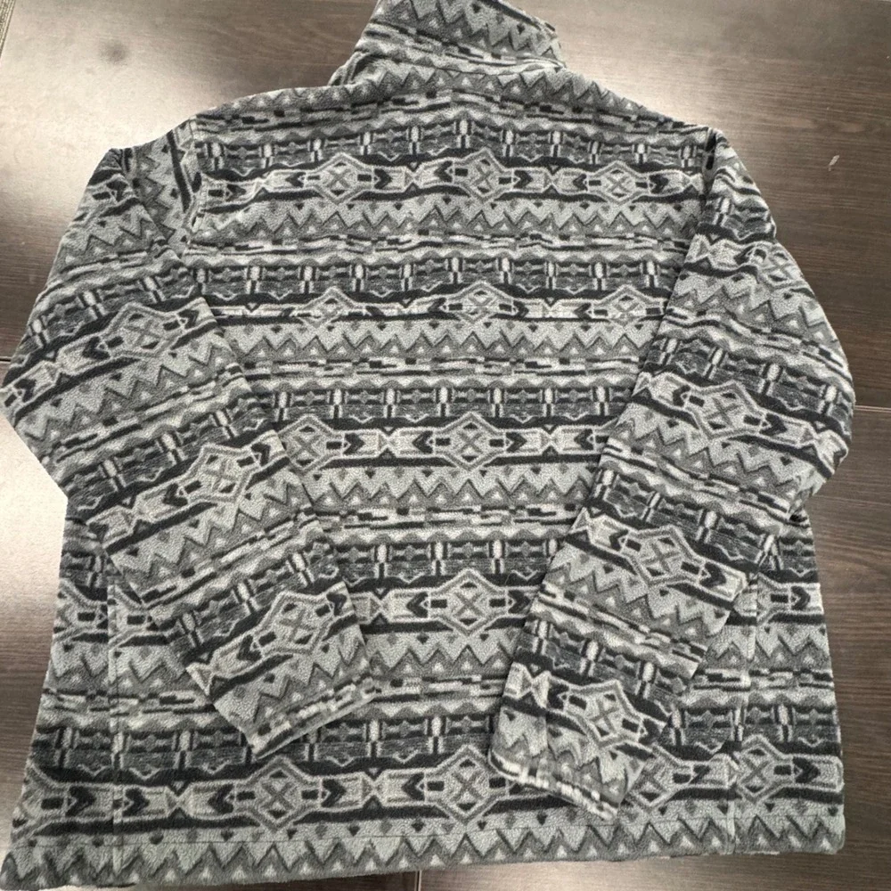Columbia Fleece Jacket Mens XXL Grey Aztec Geometric Full Zip Excellent‎ Print